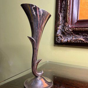 Art Deco Silver Bud Vase (7 in)